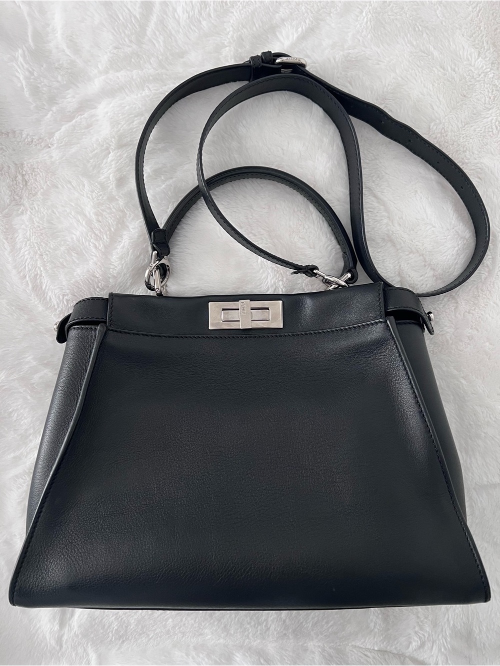 FENDI Bag, Fendi Peekaboo with Detachable Strap, Silver Hardware